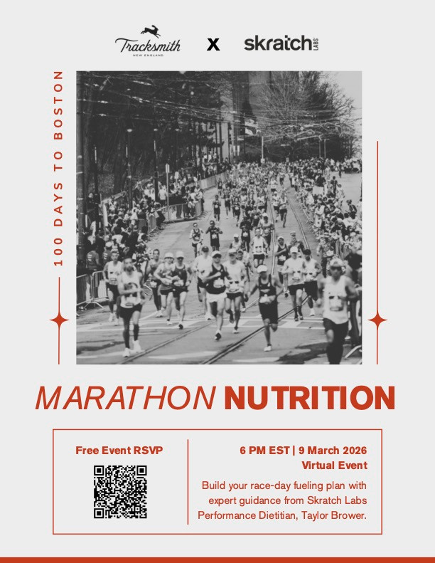 The event Virtual Nutrition Seminar w/ Tracksmith & Skratch Labs is happening March  9, 2026